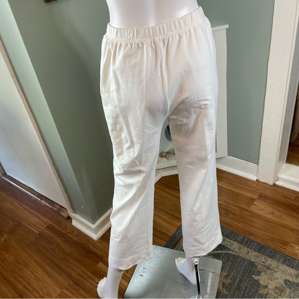 Soft Surroundings White Wide Leg Side Button Pants XSmall XS Comfy Lounge - Picture 2 of 12